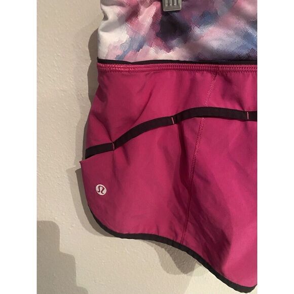 lululemon Run: Speed Shorts Size 8 in Raspberry & Blooming Pixie Multi - Picture 3 of 5
